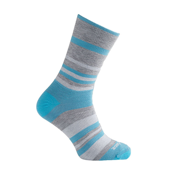 Wrightsock Eco Explore Crew Lt BL Stripe Socks L AU 8-11.5 Men/9.5-11 Women