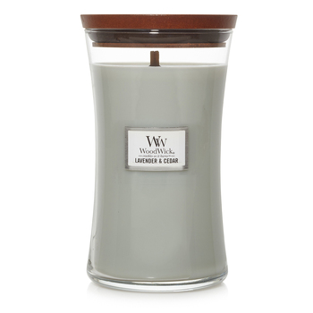 WoodWick 609g Scented Candle Lavender & Cedar Large - Grey