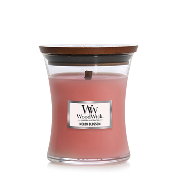 WoodWick Melon Blossom Scented Crafted Candle Glass Jar Soy Wax Medium