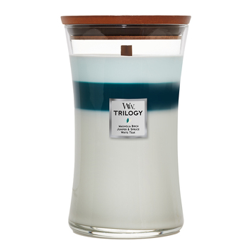 WoodWick Icy Woodland Trilogy Scented Crafted Candle Glass Jar Large