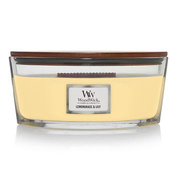 WoodWick 453g Scented Candle Lemongrass & Lily Ellipse - Yellow