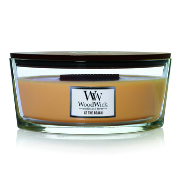 Woodwick 453g Scented Candle At The Beach Ellipse - Yellow