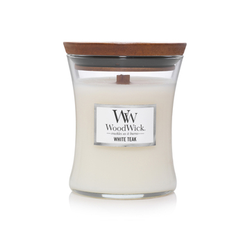 WoodWick 274g Scented Wax Candle White Teak Medium