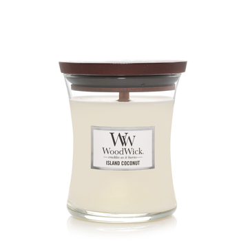 WoodWick Island Coconut Scented Crafted Candle Glass Jar Soy Wax Medium