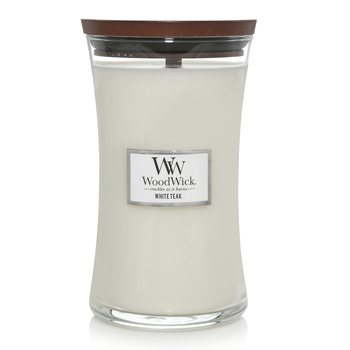 WoodWick 609g Scented Wax Candle White Teak Large