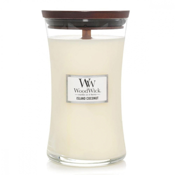 WoodWick Island Coconut Scented Crafted Candle Glass Jar Soy Wax Large