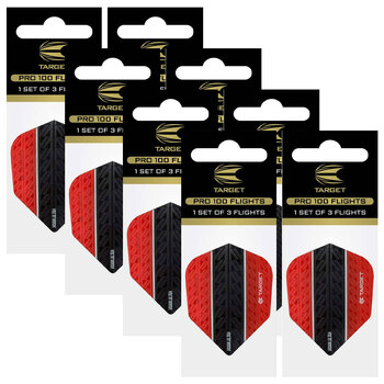 8x 3pc Target Vapor8 Vision Ultra No.6 Dart Flights Set - Red/Black