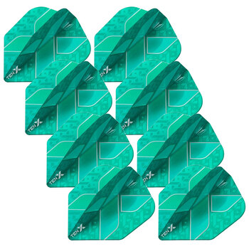 8x 3pc Target Ten-X Ultra Dart Flights Standard Set - Aqua