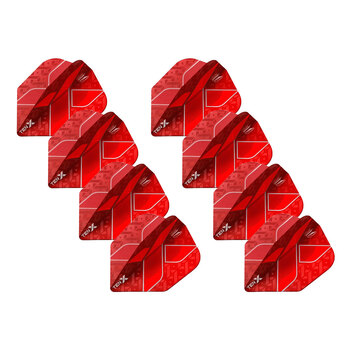 8x 3pc Target Ten-X Ultra Dart Flights Standard Set - Red