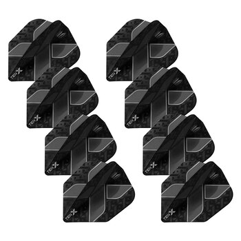 8x 3pc Target Ten-X Ultra Dart Flights Standard Set - Black