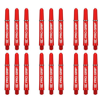 6x 3pc Target Pro Grip Shaft Dart Accessory Short - Red