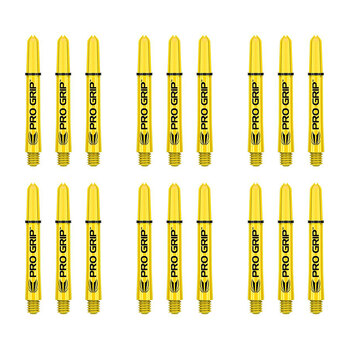 6x 3pc Target Pro Grip Nylon Shaft Accessory Short - Yellow