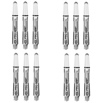 4x 3pc Target Pro Grip Nylon Spin Shaft Short - Clear