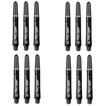 4x 3pc Target Pro Grip Nylon Spin Shaft Short - Black