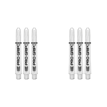 2x 3pc Target Pro Grip Shaft Dart Accessory Multipack Short - Clear