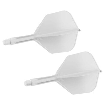 2x Target K-Flex Moulded Flight & Shaft No.6 Intermediate - White