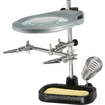 HELPING HAND SOLDERING STAND WITH MAGNIFIER & LED LIGHT