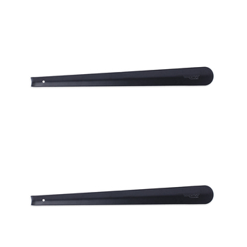 2PK Waproo Platinum Long Matte Black Metal Shoe Horn Tool