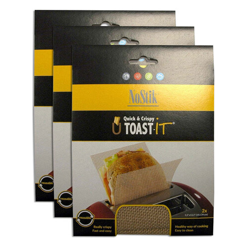 3x 2pc Nostik Reusable 14x34cm U Toast It Set Sandwich Holder