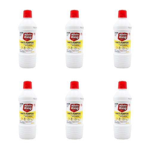 6PK White King Multi Purpose Power Kitchen/Bathroom Cleaner 1L - Lemon