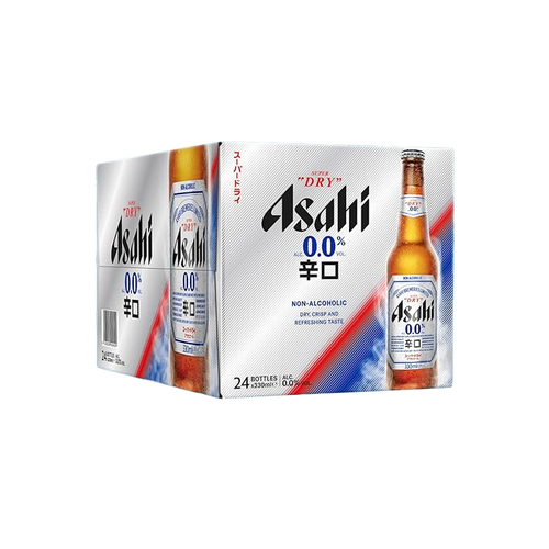 Asahi Super Dry 0.0% Non-Alcoholic Beer Bottles 24x375ml