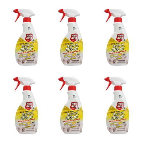 6PK White King All Purpose Bleach Spray Cleaner 500ml - Lemon