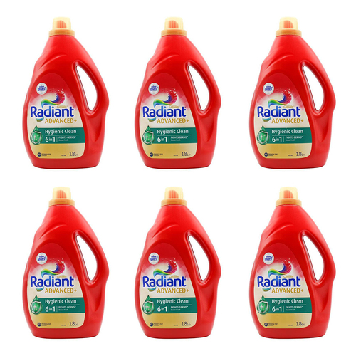 6PK Radiant Advanced Front And Top Loader Hygienic Clean Freshness 1.8L