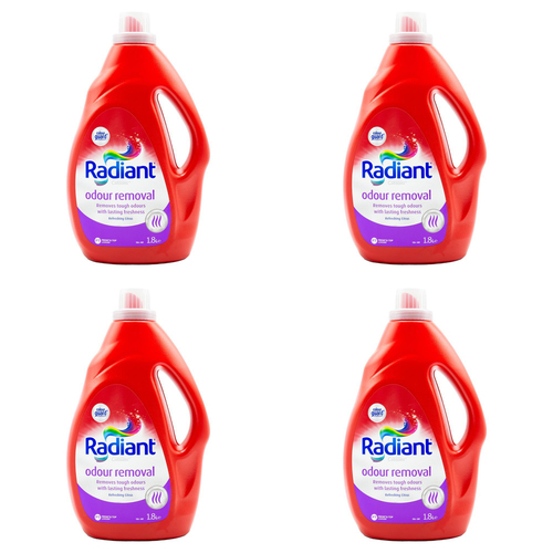 4PK Radiant Odour Removal Laundry Detergent 1.8L Refreshing Citrus