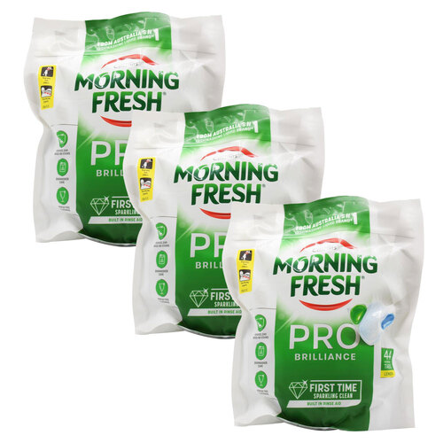 3x 44pc Morning Fresh Pro Brilliance Dishwasher Tablets Lemon