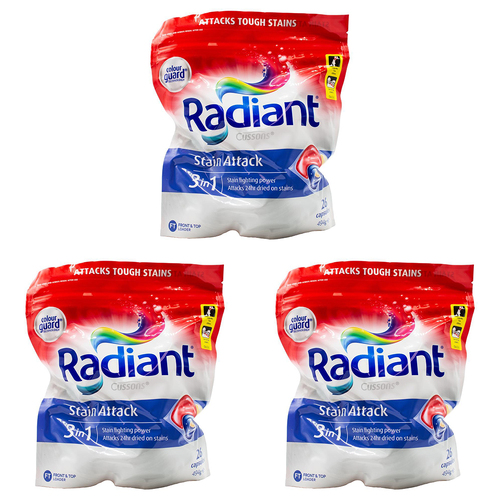 78pc Radiant Stain Attack Laundry Capsules 3in1 Front & Top Loader