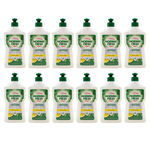 12PK Morning Fresh Dishwashing Liquid Antibac Active Lemon 350ml