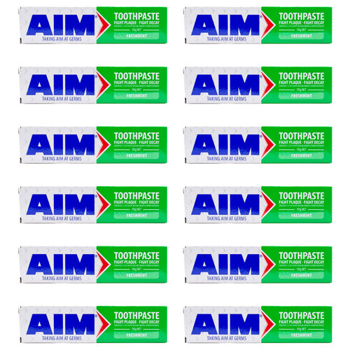 12PK Aim 90g Fluoride Toothpaste Tube Freshmint Dental Oral Care