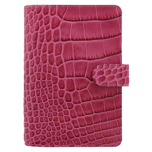 Filofax Classic Personal Organiser Crocodile Leather Fuchsia 20cm