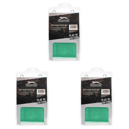 3PK Slazenger Net & Post Set Standard Table Tennis Accessory