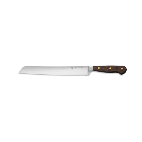 Wusthof Crafter S/S Double-Serrated Bread Knife w/Oak Grip 23cm Blade Brown