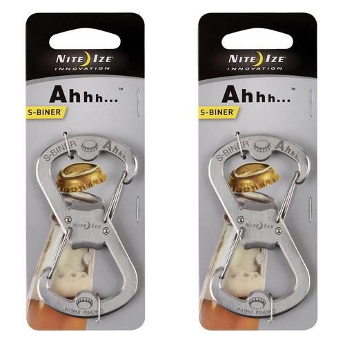 2PK Nite Ize Ahhh... 8cm S-Biner Carabiner/Bottle Opener - Stainless