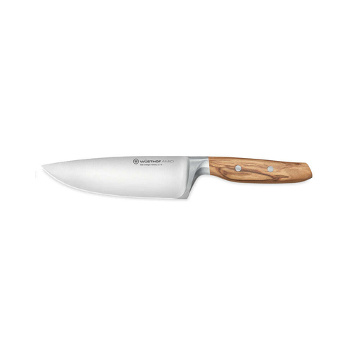 Wusthof Amici Steel Chef's Knife w/ Olive Wood Grip 20cm Blade