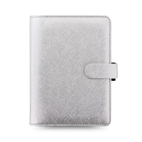 Filofax Saffiano Personal Organiser Faux Leather - Metallic Silver