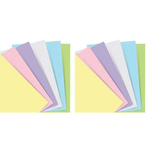 2x 60pc Filofax Pastel Dotted Notepaper Personal Organiser Refill