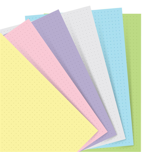 60pc Filofax 21cm A5 Pastel Dotted Journal Refill Organiser Insert