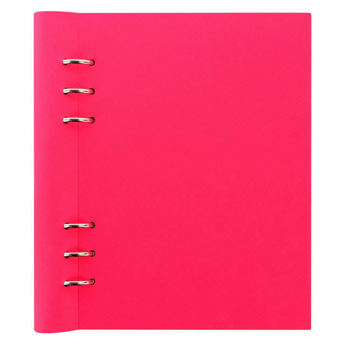 Filofax A5 Saffiano Clipbook Personal Organiser Planner - Fluoro Pink