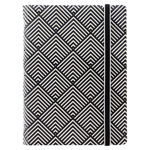 Filofax Impressions Pocket Notebook A4/A5 Refillable Black/White Deco