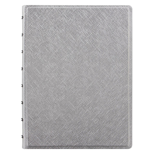 Filofax A5 Saffiano Notebook Journal Stationery - Metallic Silver