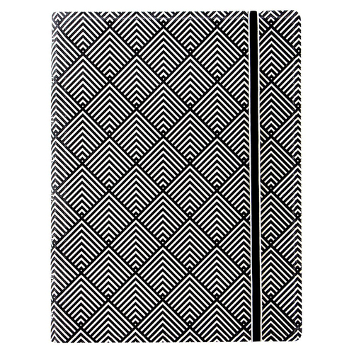 Filofax A5 Impressions Notebook Stationery - Black/White Deco