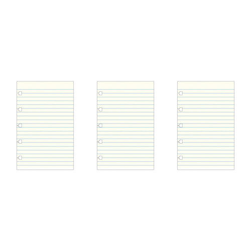 3x 60pc Filofax Pocket Notebook Paper Refill Pastel Ruled