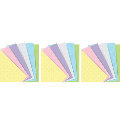 3x 60pc Filofax Pocket Notebook Paper Refill Pastel Dotted