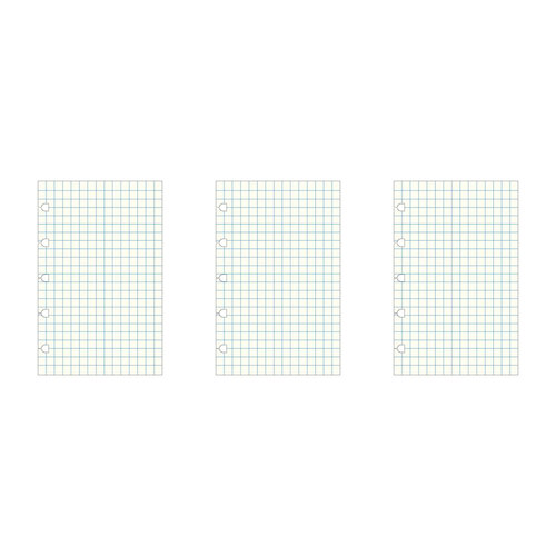 3x 60pc Filofax Pocket Notebook Paper Refill Pastel Squared