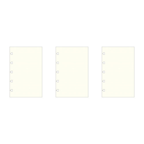 3x 60pc Filofax Pocket Notebook Paper Refill Pastel Plain