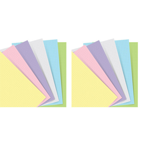 2x 60pc Filofax Pastel A5 Notebook Refill Dotted Paper