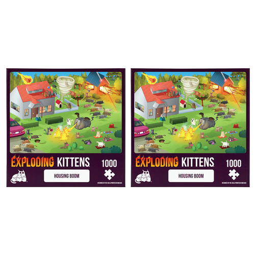 2x 1000pc Exploding Kittens Housing Boom Puzzle 49x68cm